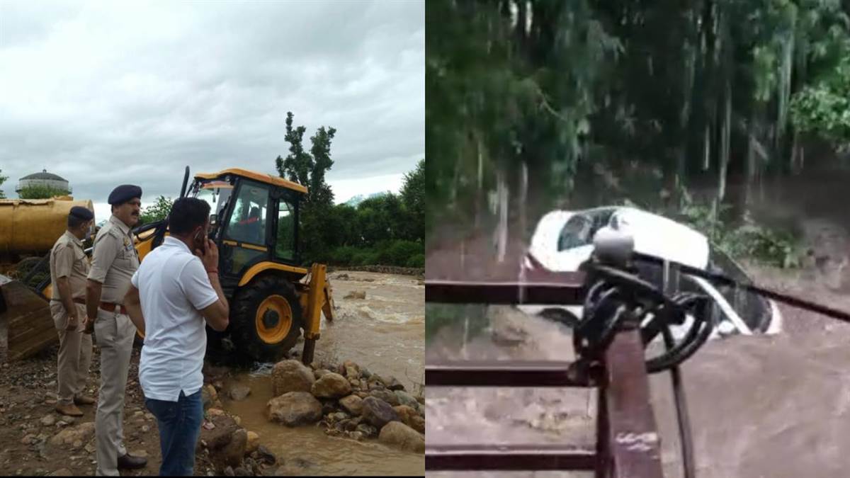 नगरोटा बगवां में बारिश का कहर, इंजीनियरिंग कालेज में पानी घुसने पर हास्‍टल खाली करवाया, नाले में बह गई कार