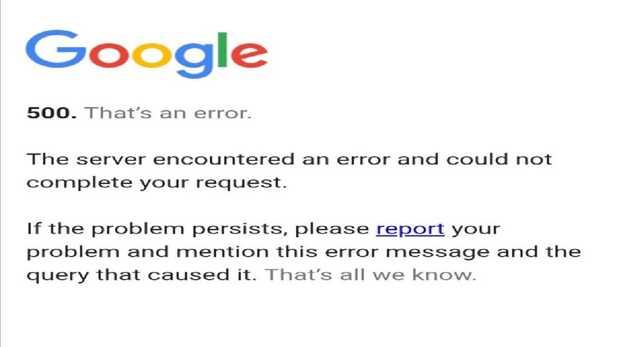 Google Server Down: गूगल का सर्वर डाउन होने से परेशान रहे यूजर्स, ट्विटर पर शेयर किए Error वाले स्क्रीनशॉट