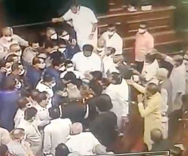वीडियो से खुल गई संसद में विपक्ष के हुड़दंग की पोल, महिला सांसदों ने मार्शल से किया दुर्व्यवहार
